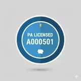 PA License A000501 badge